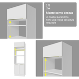 Combo completo de Cocina Esquinera con Cristalero 566 cm Madesa Veludo Lux BB 01