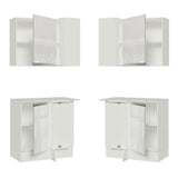 Combo de rincón Madesa Smart 100% MDF 2 Puertas y Nicho Puertas Blanco Brillante