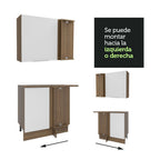 Combo completo de Cocina Esquinera 499 cm 14 Puertas 3 Cajones Sin Mesada Marrón/Blanco Stella Madesa