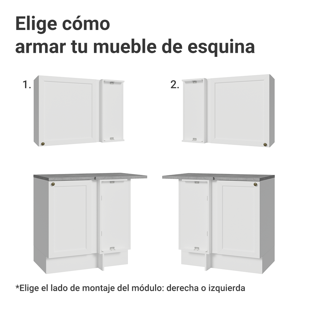 Cocina Esquinera 399 cm Vik Blanco 01
