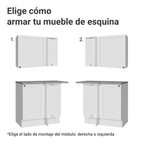 Combo completo de Cocina Esquinera 399 cm 10 Puertas 3 Cajones Sin Mesada Blanco Vik Madesa