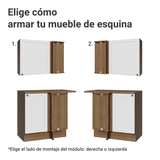 Cocina Esquinera 399 cm Vik Marrón/Blanco 01