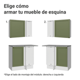 Cocina Esquinera 399 cm Vik Blanco/Verde 01