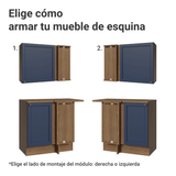 Cocina Esquinera 399 cm Vik Marrón/Azul 01