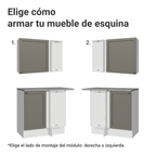 Combo completo de Cocina Esquinera 399 cm 10 Puertas 3 Cajones Sin Mesada Blanco/Gris Vik Madesa
