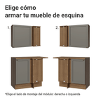Combo completo de Cocina Esquinera 399 cm 10 Puertas 3 Cajones Sin Mesada Marrón/Gris Vik Madesa