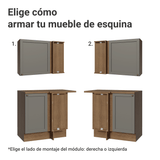Cocina Esquinera 399 cm Vik Marrón/Gris 02