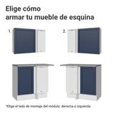 Cocina Esquinera 399 cm Vik Blanco/Azul 02