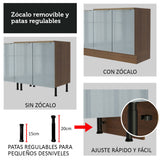 Isla de Cocina con Tapa y bajo mesada Madesa Glamy 120cm MG
