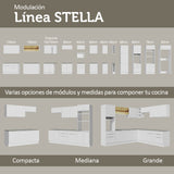 Isla de Cocina con Barra desayunador y Bajo Mesada 120 cm Blanco Stella Madesa
