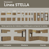 Isla de Cocina con Barra desayunador y Bajo Mesada 120 cm Marrón Stella Madesa