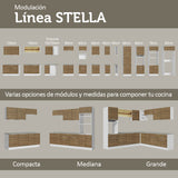 Isla de Cocina con Barra desayunador y Bajo Mesada 120 cm Blanco/Marrón Stella Madesa