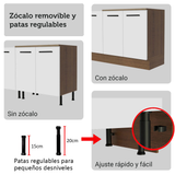 Kit Bajo Mesada con Cristalero Madesa Agata 70cm MB 01