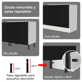 Kit Bajo Mesada con Cristalero Madesa Agata 70cm BN 01