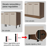 Kit Bajo Mesada con Cristalero Madesa Agata 70cm MC 01