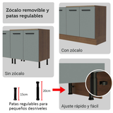 Kit Bajo Mesada con Cristalero Madesa Agata 70cm MG 01