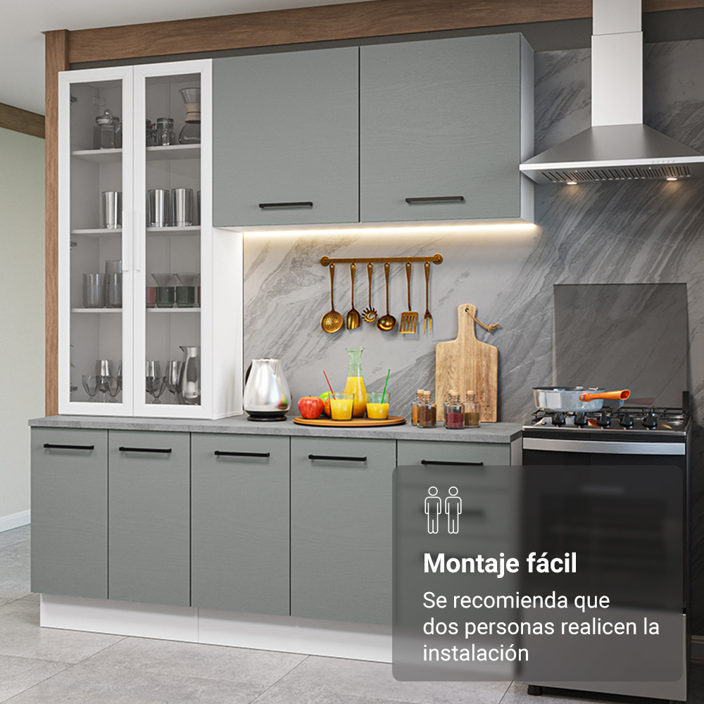 Combo completo de Cocina con Cristalero Madesa Agata BB 01