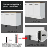 Combo completo de Cocina 240cm Marrón/Blanco 60cm de Profundidad Agata Madesa 02