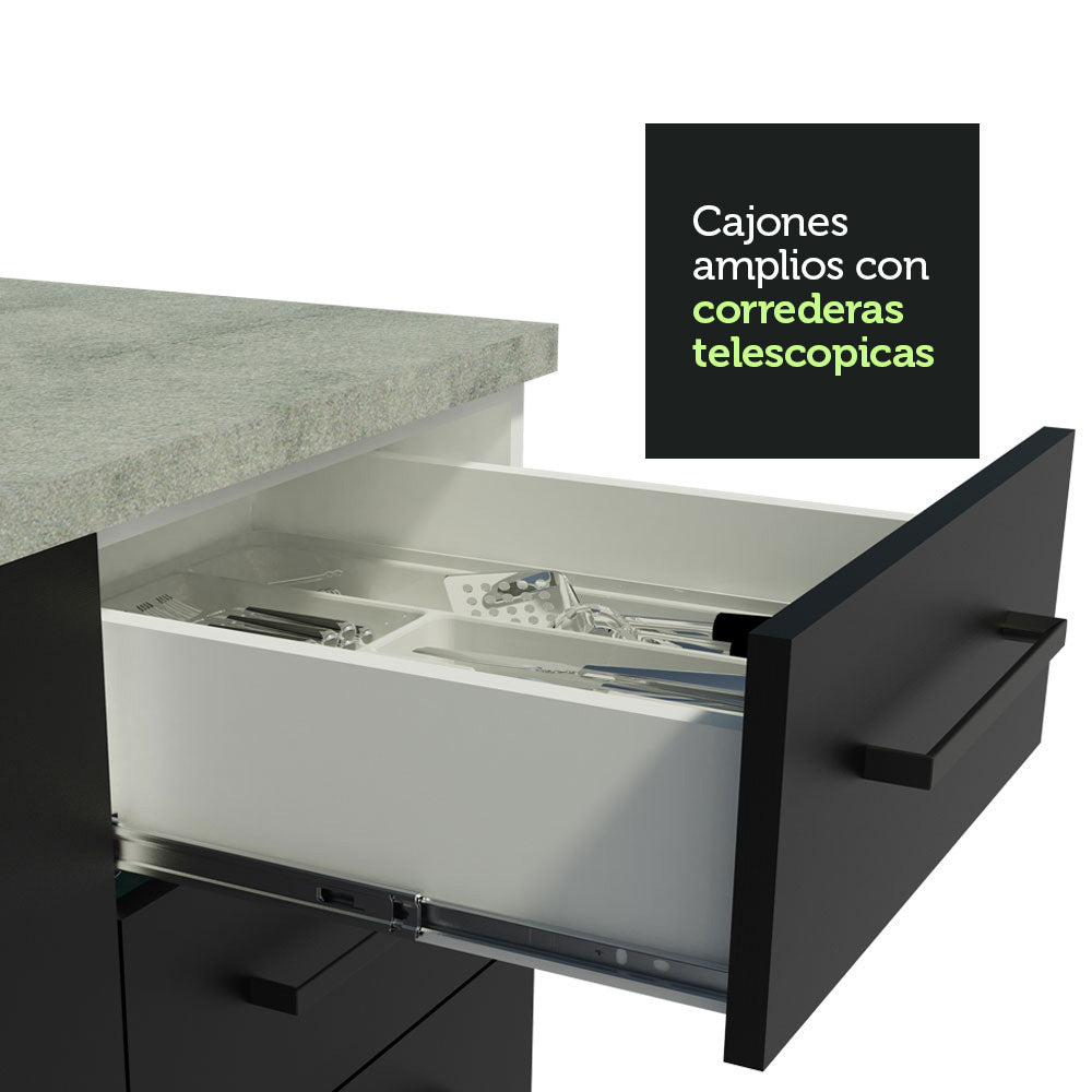 Combo de Cocina 270 cm Agata Blanco/Negro 05