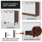 Combo completo de Cocina 270 cm 8 Puertas 3 Cajones Sin Mesada Marrón/Blanco Agata Madesa
