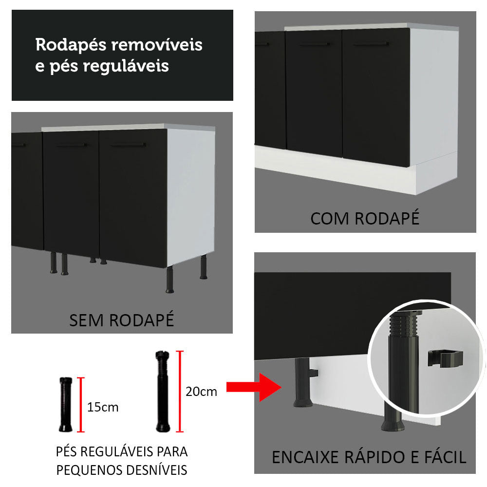 Combo completo de cocina 290cm Blanco/Negro Agata Madesa 01