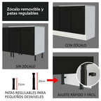Combo completo de Cocina 310 cm 10 Puertas 2 Cajones Sin Mesada Blanco/Negro Agata Madesa