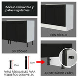 Combo completo de Cocina, 310cm, Blanco/Negro Agata 01