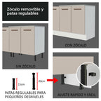 Combo completo de Cocina 330 cm 9 Puertas 3 Cajones Sin Mesada Blanco/Crema Agata Madesa