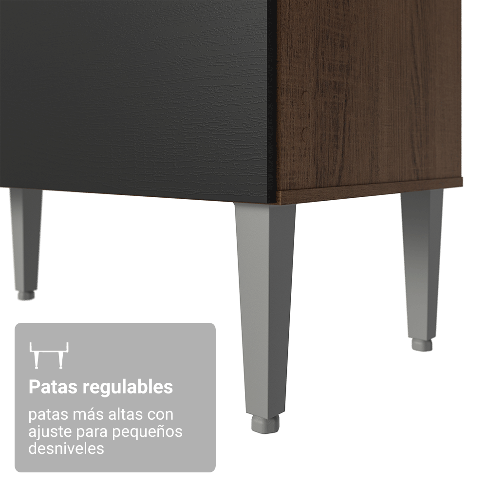Cocina Compacta 196 cm Aura Marrón/Negro 01