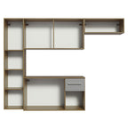 Cocina Compacta 180 cm 5 Puertas 1 Cajón Marrón/Gris Easy Madesa