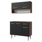 Cocina Compacta 105 cm 5 Puertas 1 Cajón Marrón/Negro Emilly Madesa