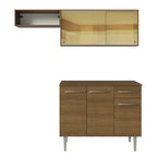 Cocina Compacta 165 cm 5 Puertas 1 Cajón Marrón Emilly Madesa