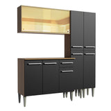 Combo de Cocina 169cm Marrón/Negro Emilly Voice Madesa 06