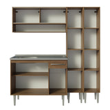 Cocina Compacta con Bacha 169 cm Emilly Marrón 14
