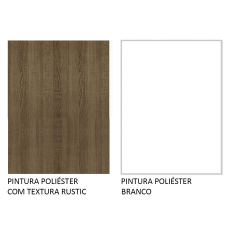 Cocina Integral 229cm Con Fregadero Marrón/Blanco Emilly Madesa 10