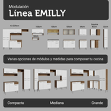 Cocina Compacta 229 cm Emilly Marrón/Blanco 016