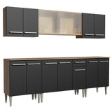 Combo completo de Cocina 233cm Marrón/Negro Emilly Wind Madesa 02