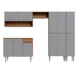 Combo completo de Cocina Madesa Emilly 261cm Marrón/Gris 02