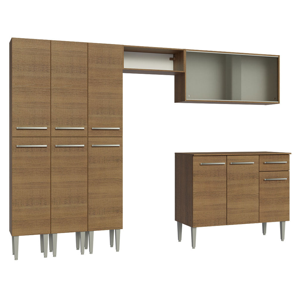 Combo completo de Cocina 261cm Emilly Madesa 03 - Marrón