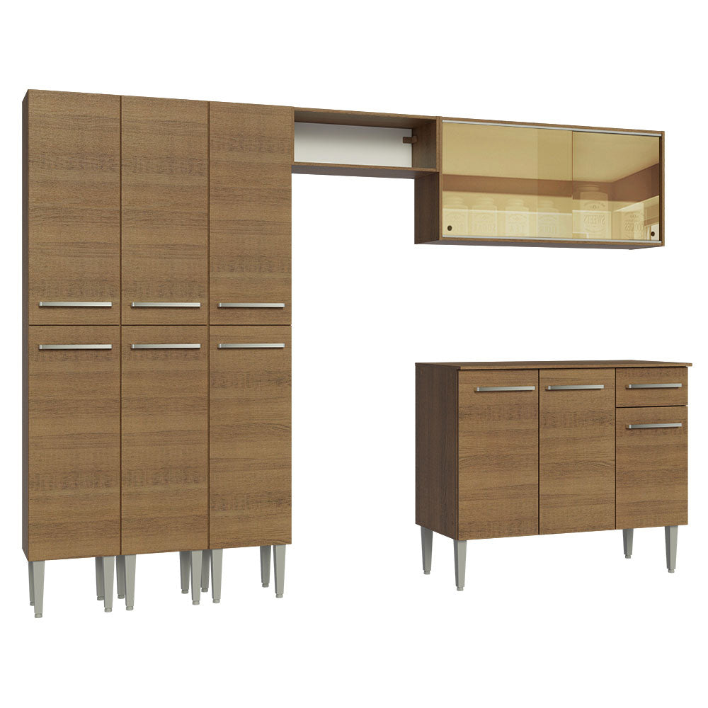 Combo completo de Cocina 261cm Emilly Madesa 05 - Marrón