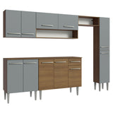 Combo completo de Cocina Madesa Emilly 261cm Marrón/Gris 09