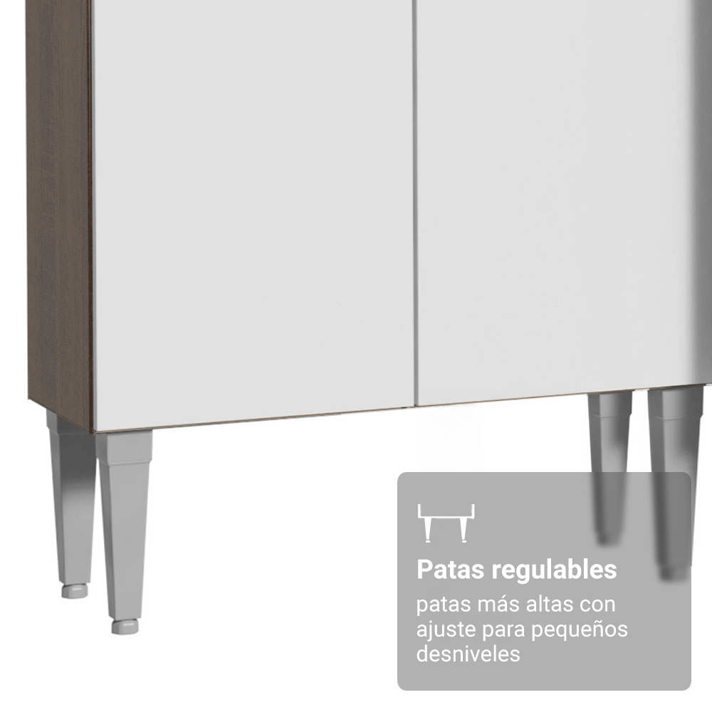 Combo completo de Cocina 293cm Marrón/Blanco Emilly Madesa 01