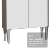 Combo completo de Cocina 293cm Marrón/Blanco Emilly Madesa 02