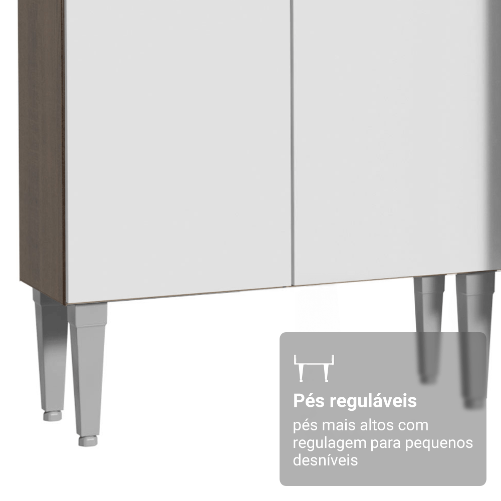 Combo completo de Cocina 293cm Marrón/Blanco Emilly Madesa 09