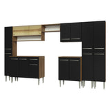 Combo completo de Cocina 325cm Marrón/Negro Emilly Madesa 05