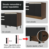 Kit Bajo Mesada con Cristalero Madesa Glamy 70cm MN 01
