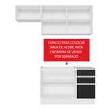 Combo de Cocina Compacta 180cm Blanco/Negro Glamy Madesa 09