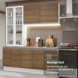 Combo de Cocina con Cristalero 190 cm Madesa Glamy BM 05
