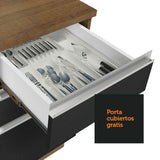 Kit con 2 Bajo Mesada de Cocina Madesa Glamy 200cm Con Bacha de acero inoxidable MN