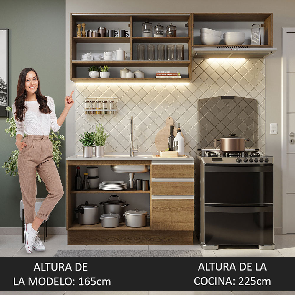 Combo de Cocina Madesa Glamy 200cm MM 08